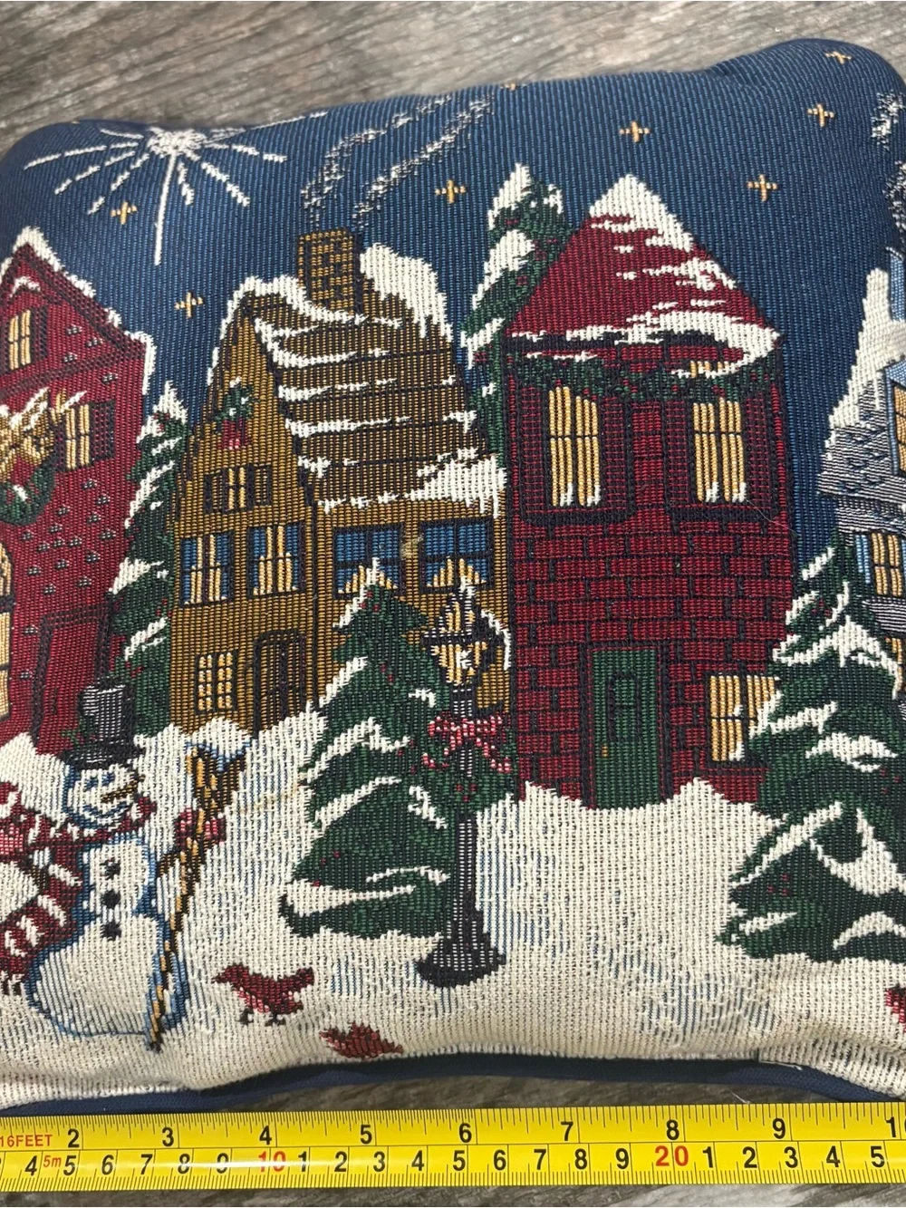 Designers Touch Needlepoint Christmas Pillows Lot Of 2 11” Holiday Santa Snowman